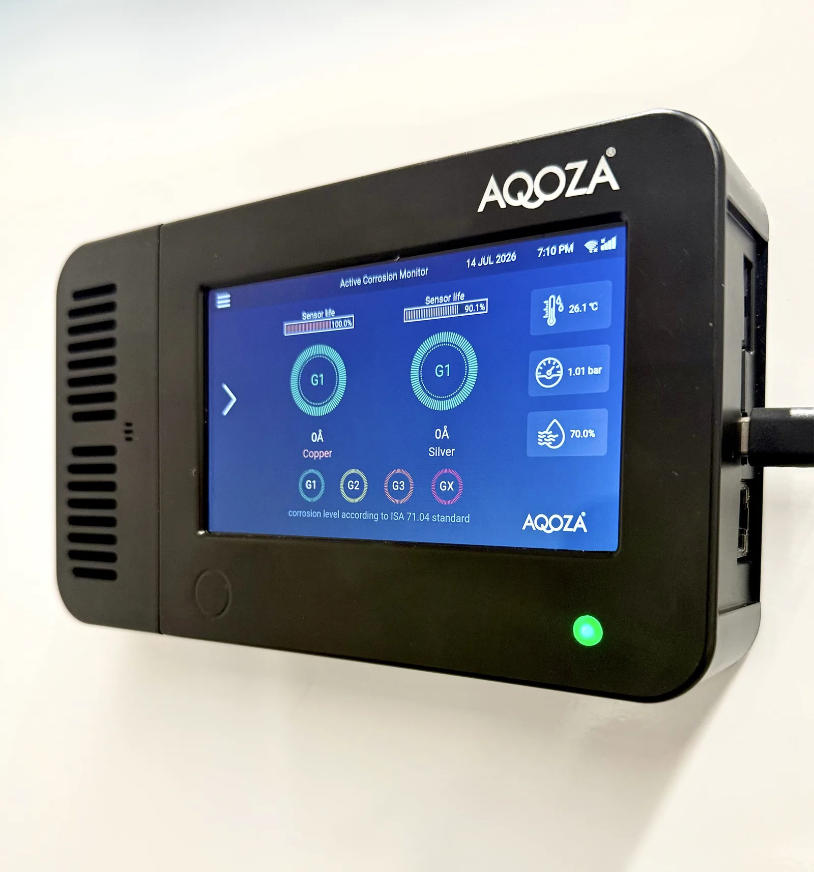 CORROSENSE Active 2.0 — active corrosion monitoring unit with 5-inch touchscreen — AQOZA